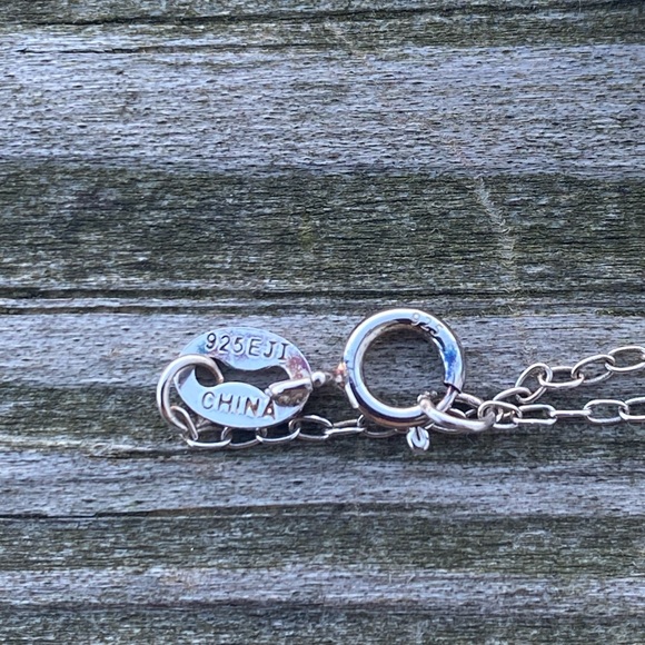 Tree of Life Pendant Necklace .925 Sterling Silver with faux blue opal - Picture 5 of 7